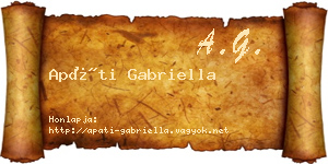 Apáti Gabriella névjegykártya